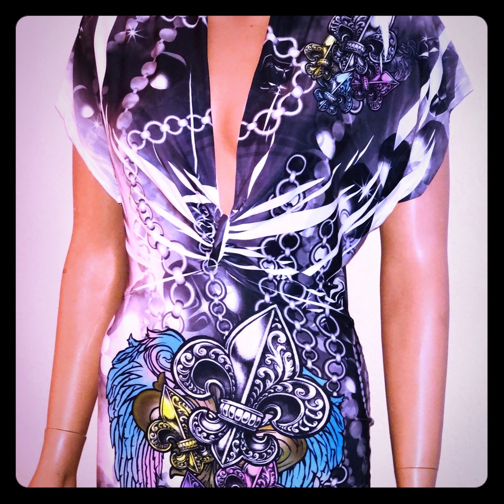 Plunge mini dress